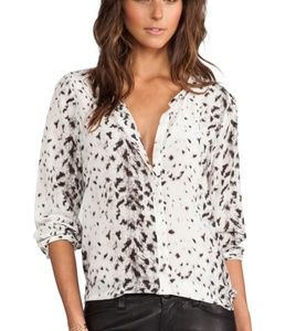Joie Purine snow leopard blouse
